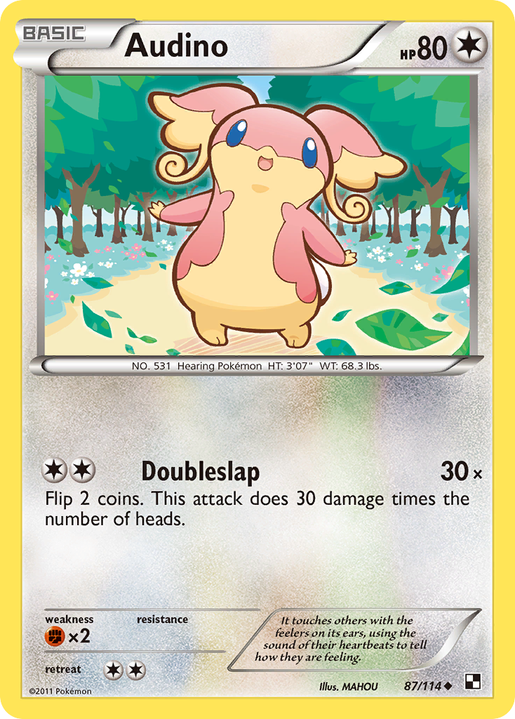 pokemon card audino Pokemon Fates Collide Audino Spirit Link #92