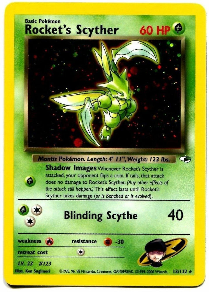 pokemon scyther card Pokemon Gym Heroes Rocket's Scyther
