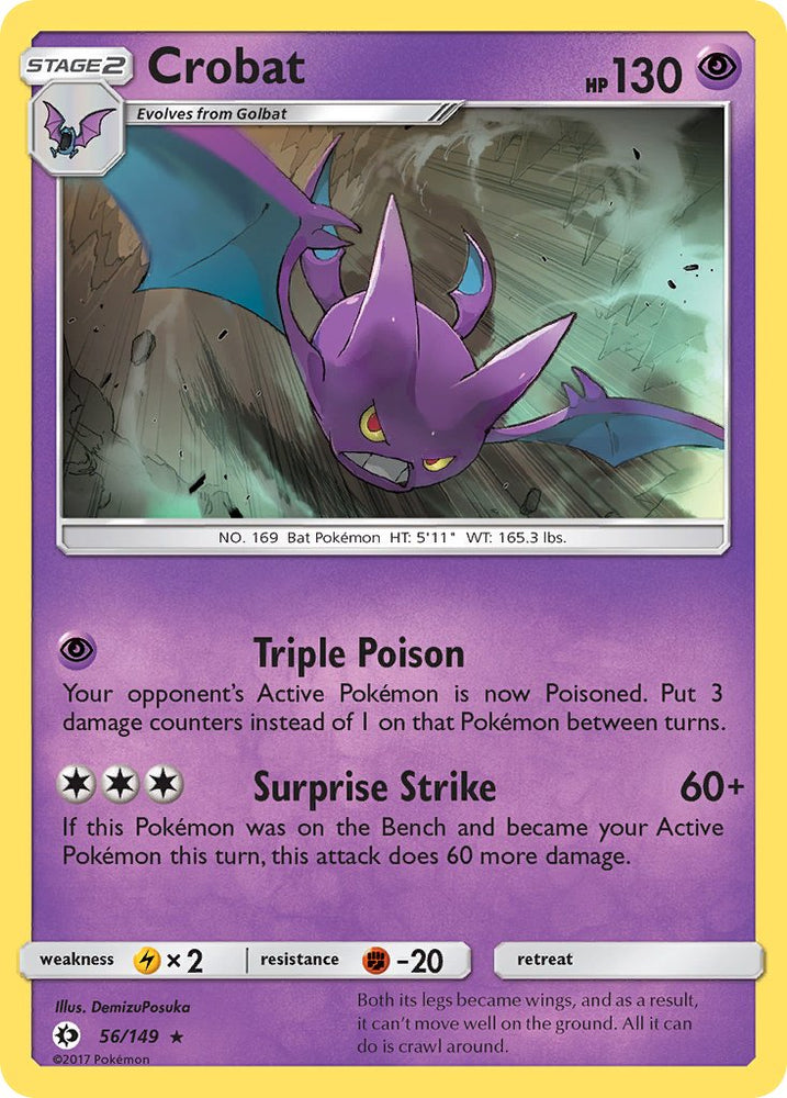 Crobat (56/149) (Cosmos Holo) (Blister Exclusive) [Sun & Moon: Base Se Crobat (56/149) (Cosmos Holo) (Blister Exclusive) [Sun & Moon: Base Se