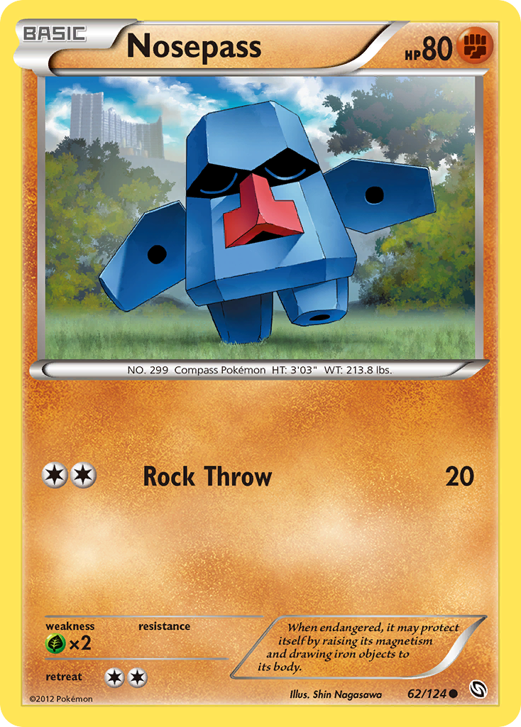 pokemon card nosepass (62/124) [Black & White: Dragons Exalted] variation to centering Condition - SKU:LP - 33508 Disney Lorcana Trading Card Rare Pokémon Pulls