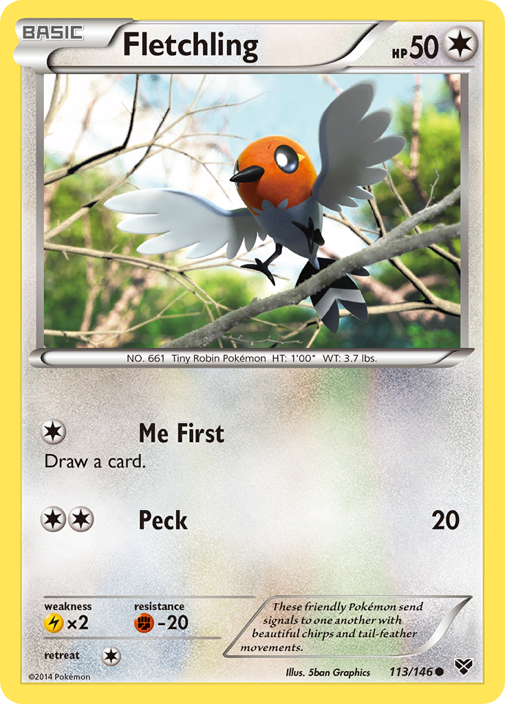 Pokemon Trading Card Game XY Base Set Common Fletchling #113