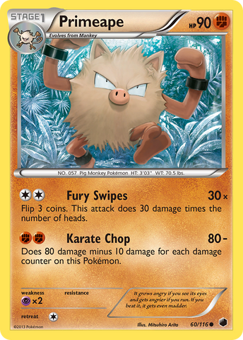 Primeape (60/116) [Black & White: Plasma Freeze]