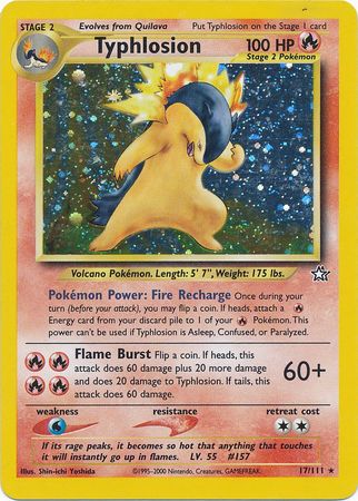 Typhlosion (17) (Unlimited) Holofoil - Neo Genesis - Damaged Typhlosion (17) (Unlimited) Holofoil - Neo Genesis - Damaged
