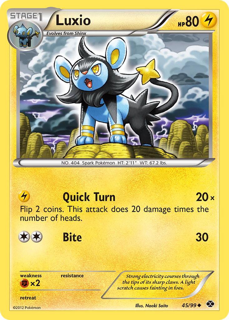 luxio pokemon card value Luxio (45/99) [Black & White: Next Destinies]