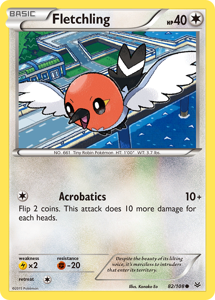pokemon fletchling card Fletchling (82/108) [XY: Roaring Skies]