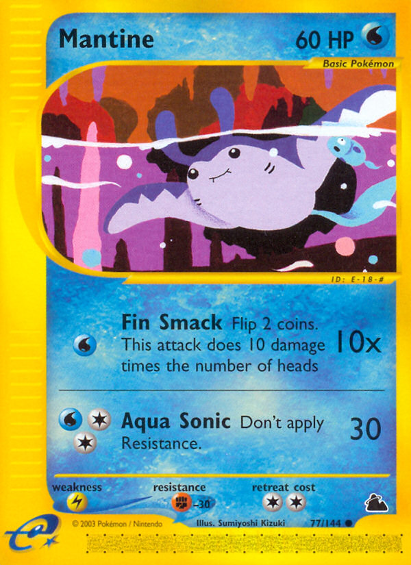 mantine pokemon card price 2004 EX Team Rocket Returns #45 CGC 8.5 NM-MT+ on Fanatics Collect Description coming soon... Mantine 2000 Neo Genesis #64/111