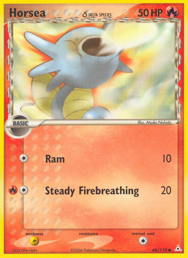 pokemon horsea card 2024 Sfa En-shrouded Fable 067 Illustration Rare PSA 9 Graded Gym Heroes 1st Edition Type Horsea (66/110) (Delta Species) [EX: