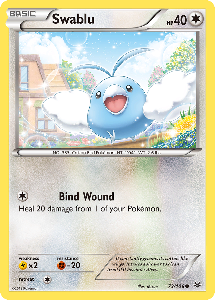 Swablu (73/108) [XY: Roaring Skies] Moderately Played Reverse Holofoil